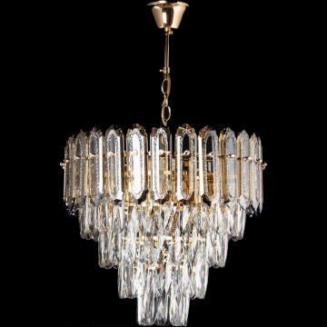 Candeeiro suspenso LED 7xE27/60W/230V + 4xLED/6W diâmetro 40 cm dourado