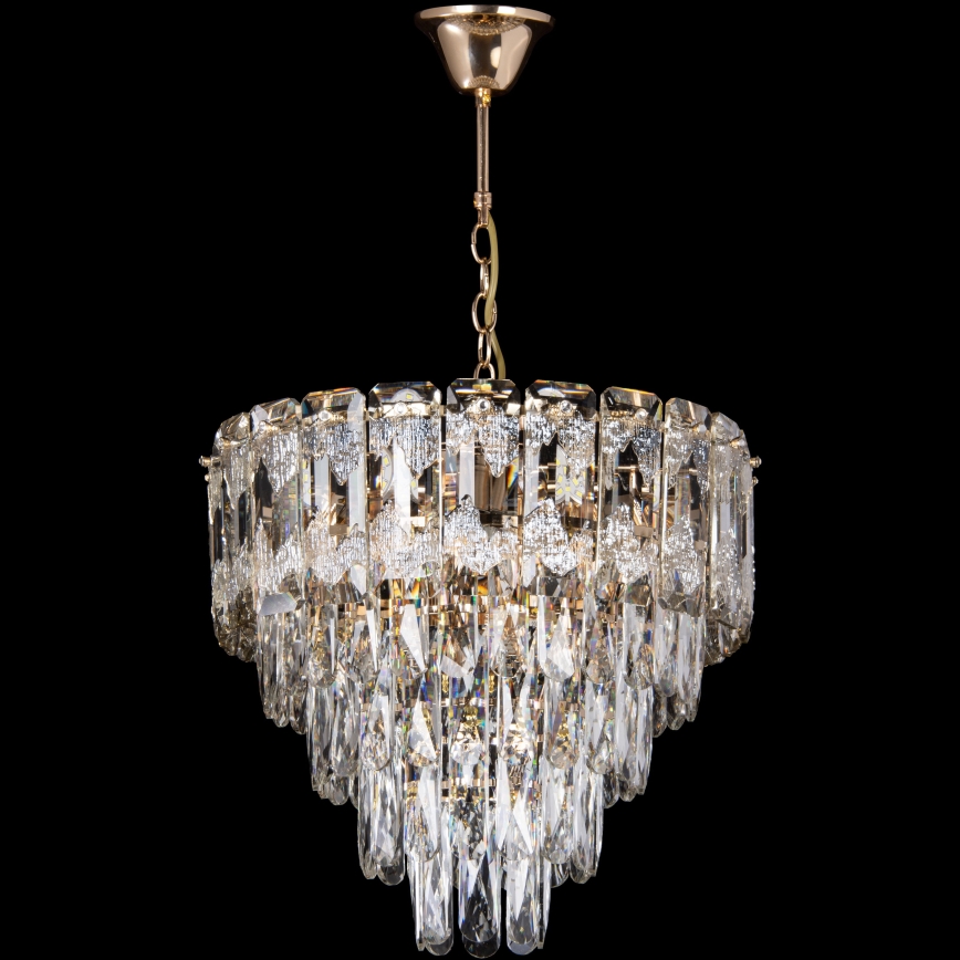 Candeeiro suspenso LED 7xE27/60W/230V + 4xLED/6W diâmetro 40 cm dourado