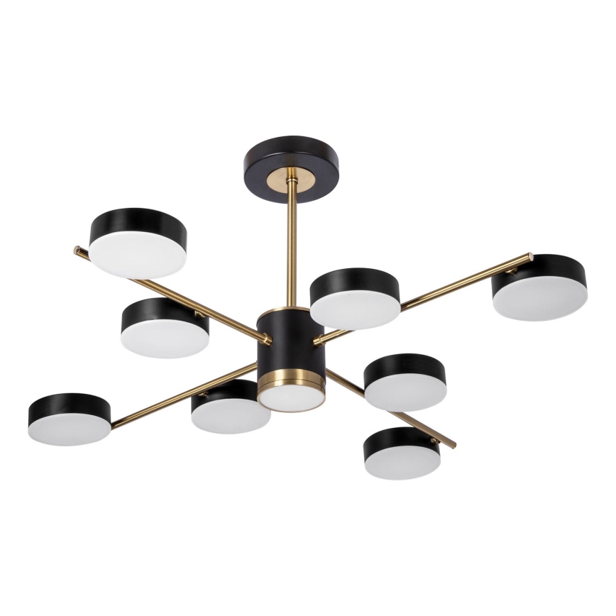 Candeeiro suspenso LED 8xLED/7W/230V + LED/6W 3000-6000K diâmetro 77 cm dourado/preto