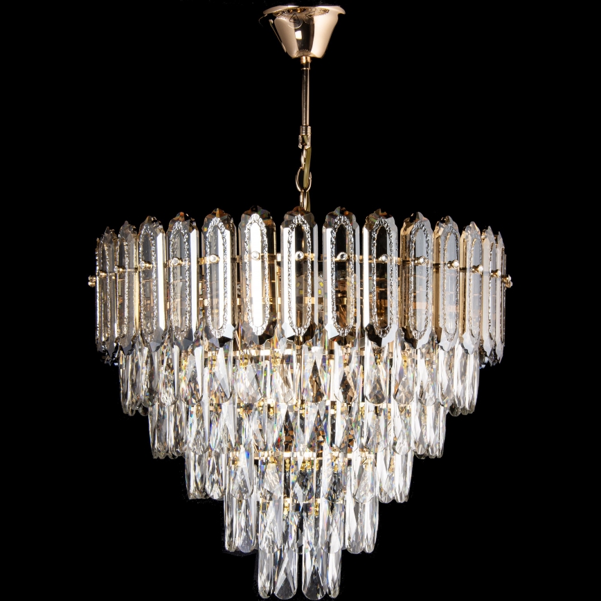 Candeeiro suspenso LED 9xE27/60W/230V + 6xLED/6W diâmetro 50 cm dourado