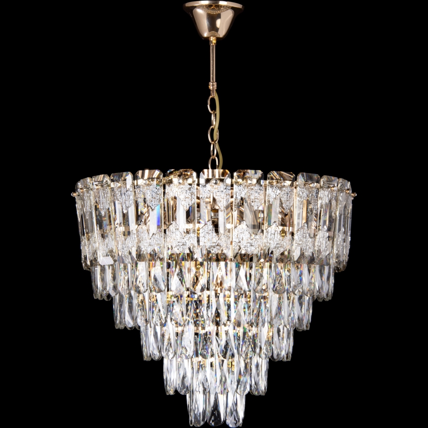 Candeeiro suspenso LED 9xE27/60W/230V + 6xLED/6W diâmetro 50 cm dourado