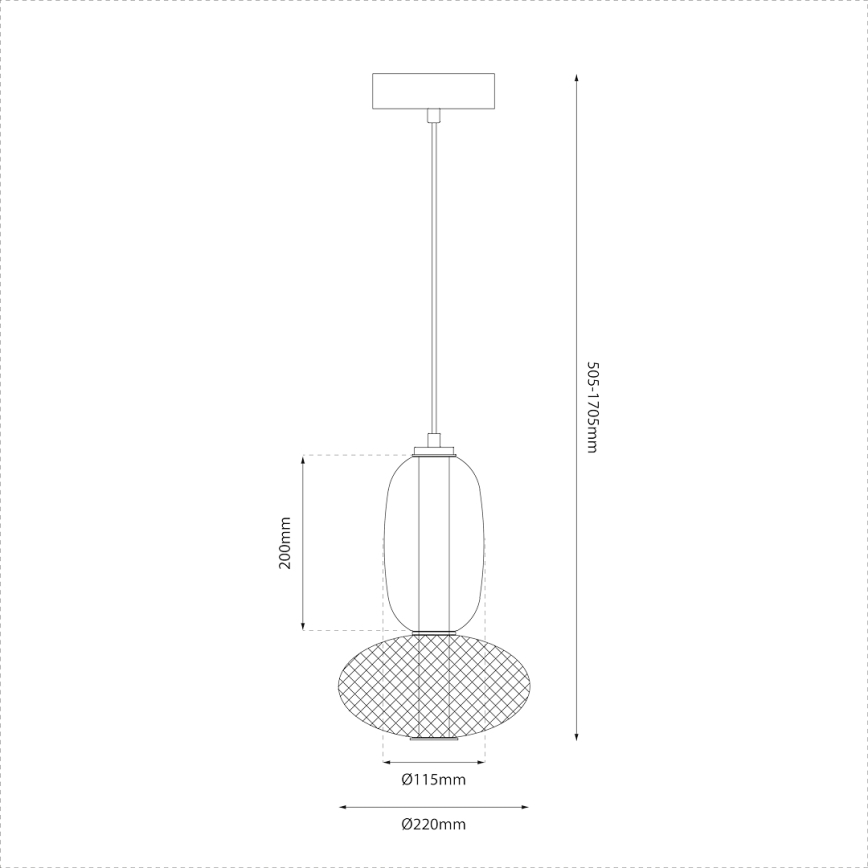 Candeeiro suspenso LED ARAME LED/15W/230V diâmetro 22 cm preto