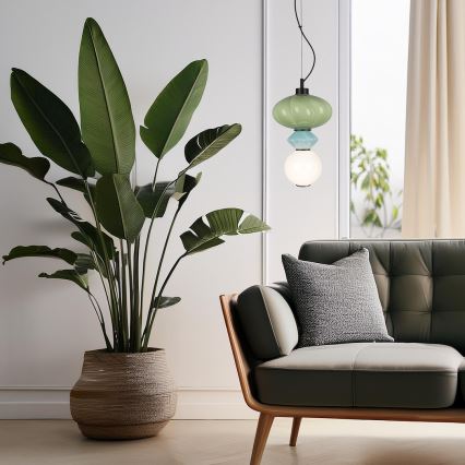 Candeeiro suspenso LED ASCOLI LED/8W/230V diâmetro 20 cm verde/azul