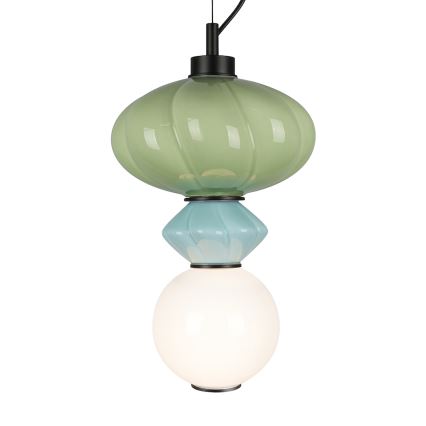 Candeeiro suspenso LED ASCOLI LED/8W/230V diâmetro 20 cm verde/azul