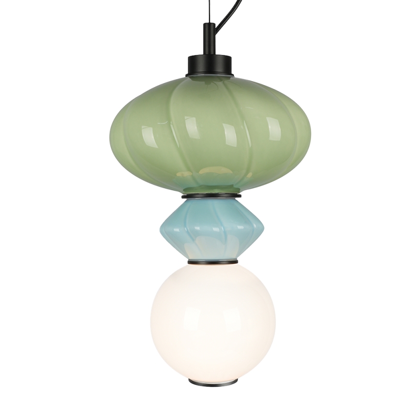 Candeeiro suspenso LED ASCOLI LED/8W/230V diâmetro 20 cm verde/azul