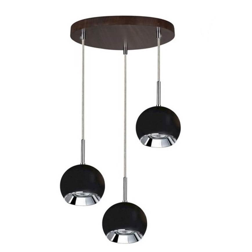 Candeeiro suspenso LED BALL WOOD 3xGU10/5W/230V faia