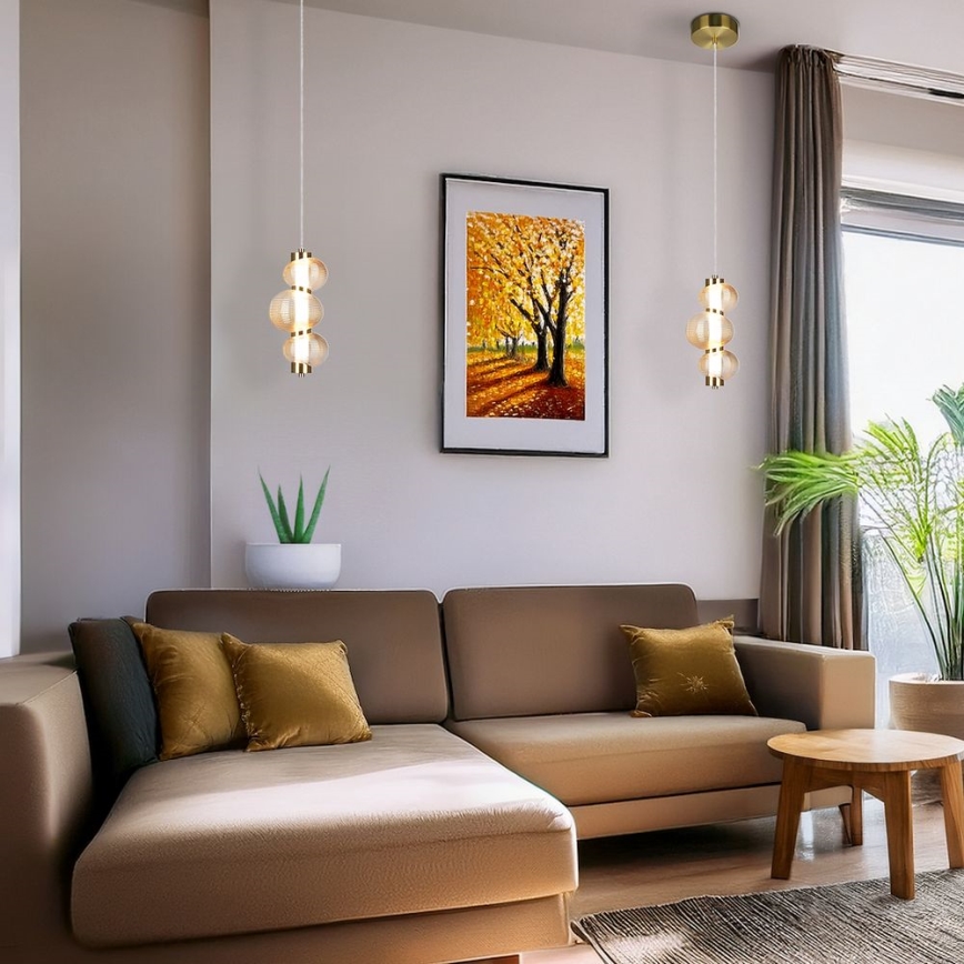 Candeeiro suspenso LED BOLLA LED/12W/230V diâmetro 16 cm dourado