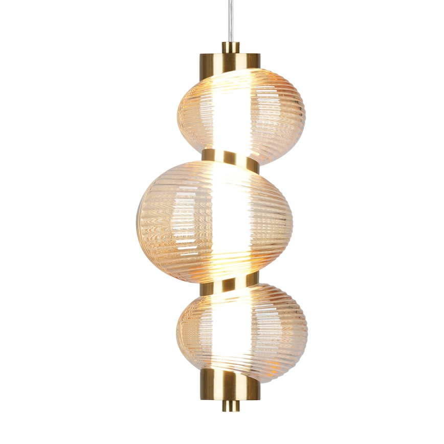 Candeeiro suspenso LED BOLLA LED/12W/230V diâmetro 16 cm dourado