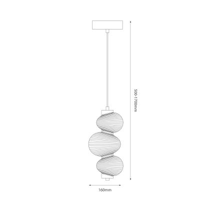 Candeeiro suspenso LED BOLLA LED/12W/230V diâmetro 16 cm dourado