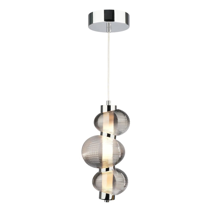 Candeeiro suspenso LED BOLLA LED/12W/230V diâmetro 16 cm fumado