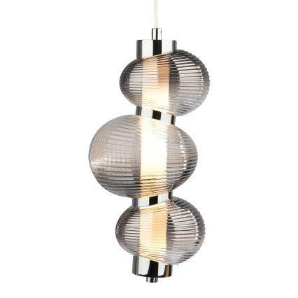 Candeeiro suspenso LED BOLLA LED/12W/230V diâmetro 16 cm fumado