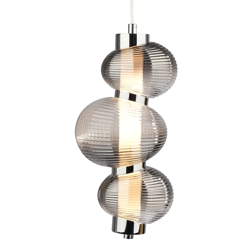 Candeeiro suspenso LED BOLLA LED/12W/230V diâmetro 16 cm fumado