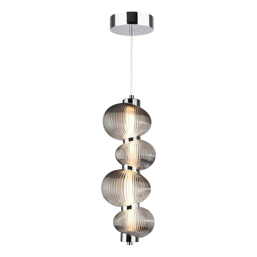 Candeeiro suspenso LED BOLLA LED/17W/230V diâmetro 16 cm cromado brilhante/fumado