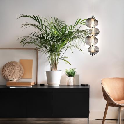 Candeeiro suspenso LED BOLLA LED/17W/230V diâmetro 16 cm cromado brilhante/fumado