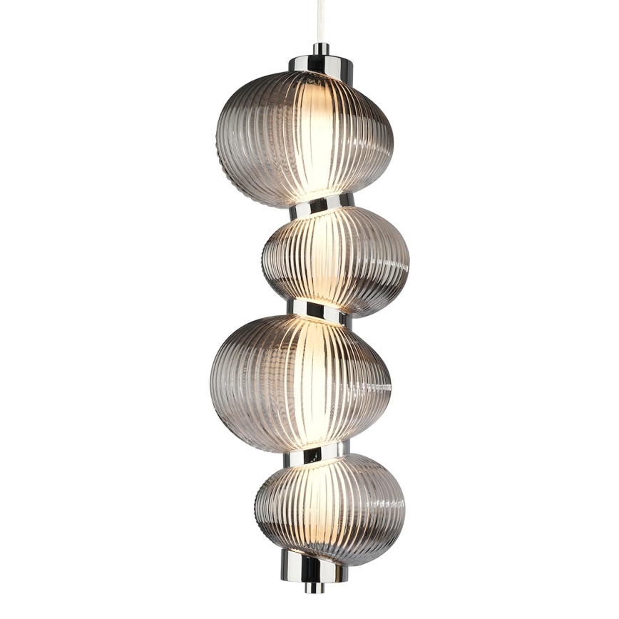Candeeiro suspenso LED BOLLA LED/17W/230V diâmetro 16 cm cromado brilhante/fumado