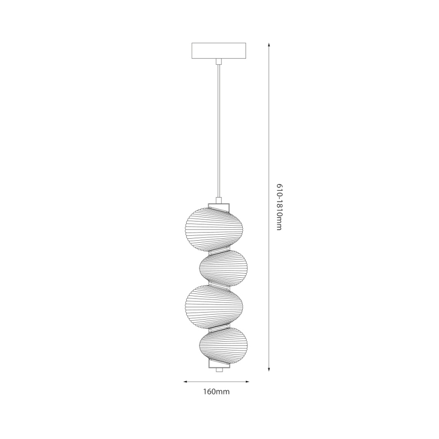Candeeiro suspenso LED BOLLA LED/17W/230V diâmetro 16 cm cromado brilhante/fumado
