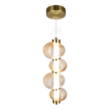 Candeeiro suspenso LED BOLLA LED/17W/230V diâmetro 16 cm dourado/fumado