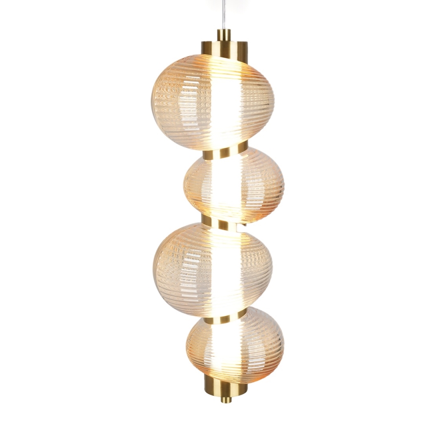 Candeeiro suspenso LED BOLLA LED/17W/230V diâmetro 16 cm dourado/fumado