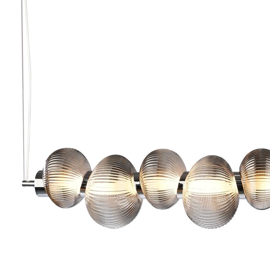 Candeeiro suspenso LED BOLLA LED/32W/230V cromado brilhante/fumado