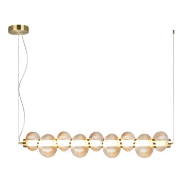 Candeeiro suspenso LED BOLLA LED/32W/230V dourado/fumado