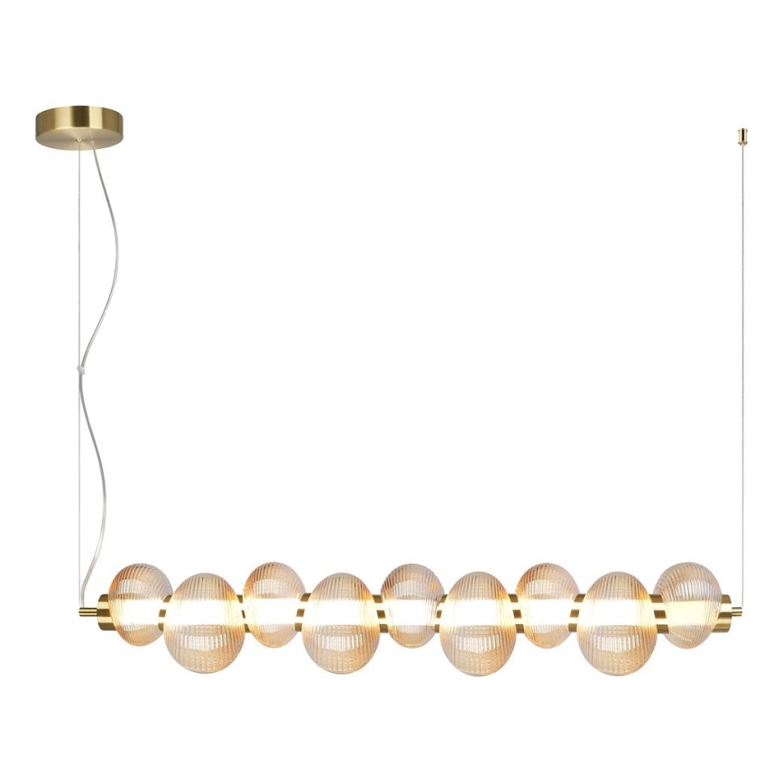 Candeeiro suspenso LED BOLLA LED/32W/230V dourado/fumado