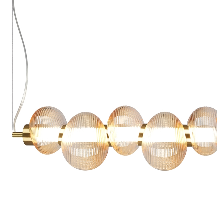 Candeeiro suspenso LED BOLLA LED/32W/230V dourado/fumado