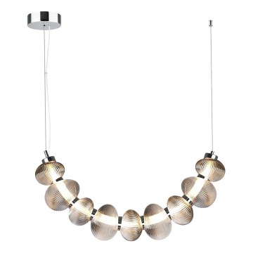 Candeeiro suspenso LED BOLLA LED/36W/230V cromado brilhante/fumado