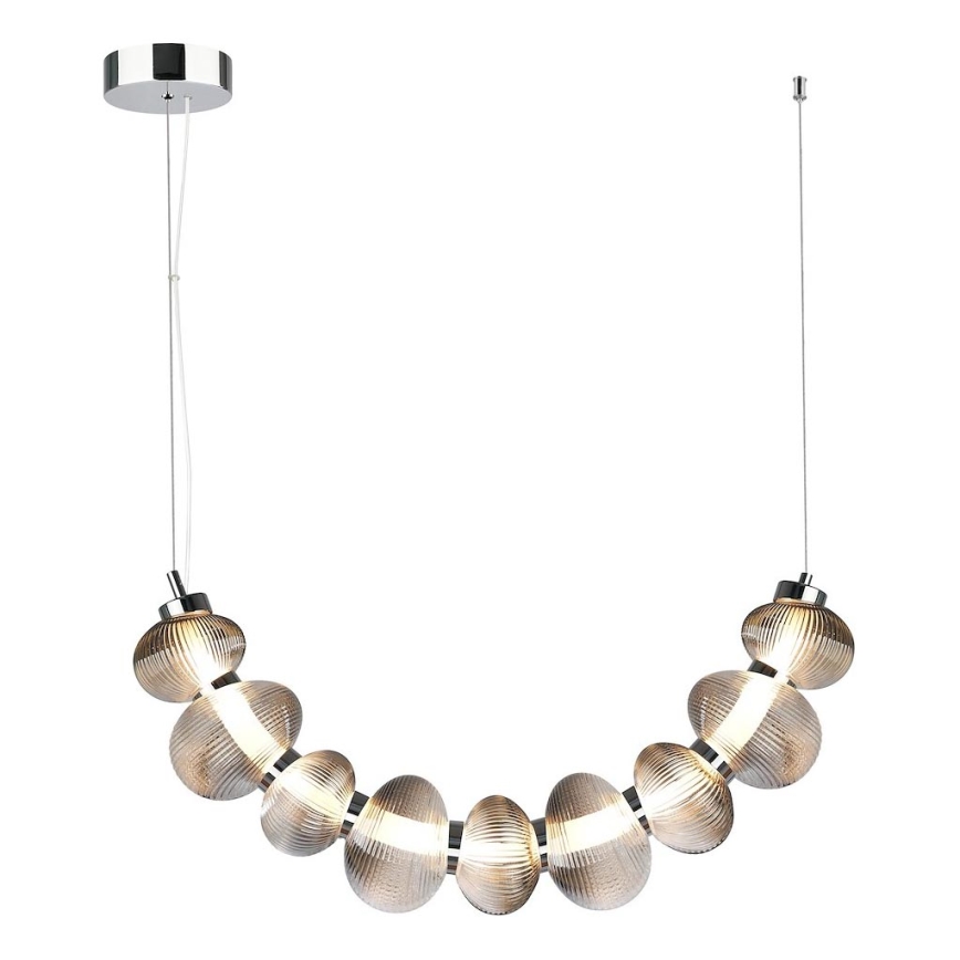 Candeeiro suspenso LED BOLLA LED/36W/230V cromado brilhante/fumado