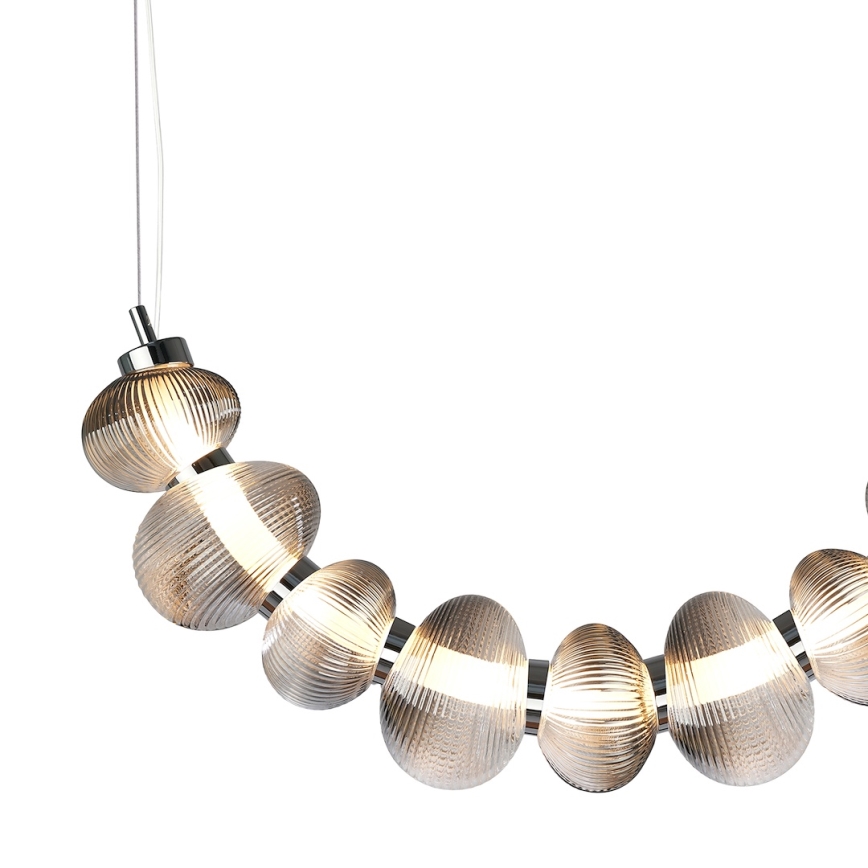 Candeeiro suspenso LED BOLLA LED/36W/230V cromado brilhante/fumado