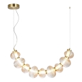 Candeeiro suspenso LED BOLLA LED/36W/230V dourado/fumado