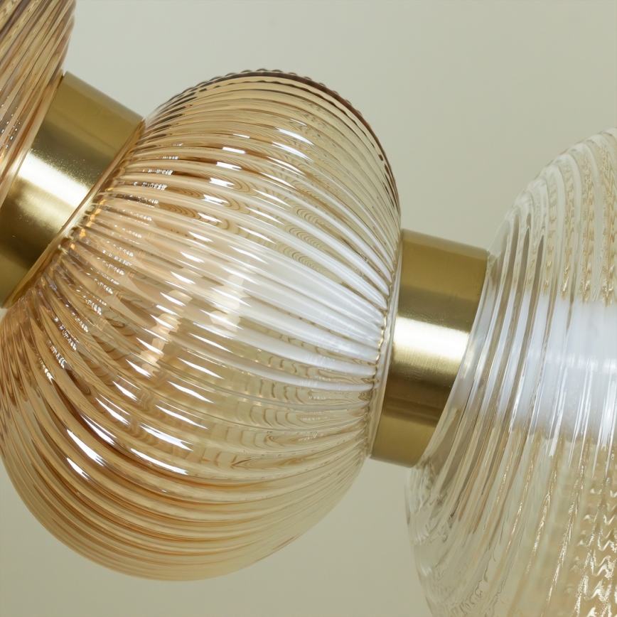 Candeeiro suspenso LED BOLLA LED/36W/230V dourado/fumado