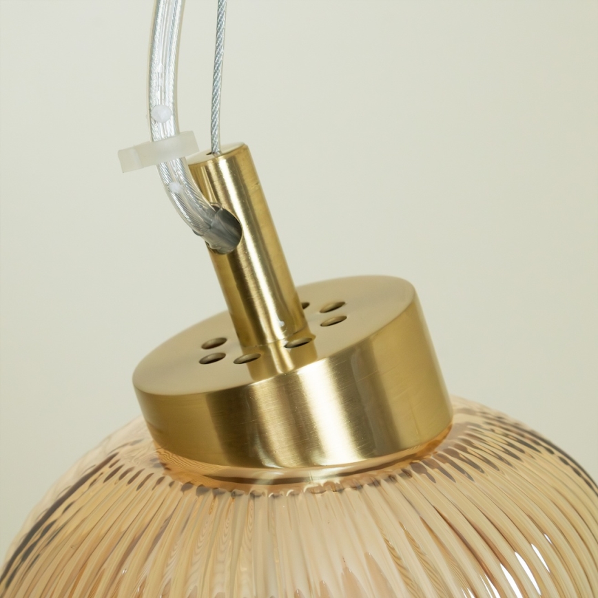 Candeeiro suspenso LED BOLLA LED/36W/230V dourado/fumado