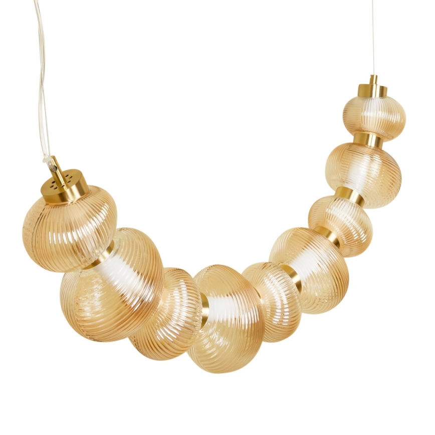Candeeiro suspenso LED BOLLA LED/36W/230V dourado/fumado