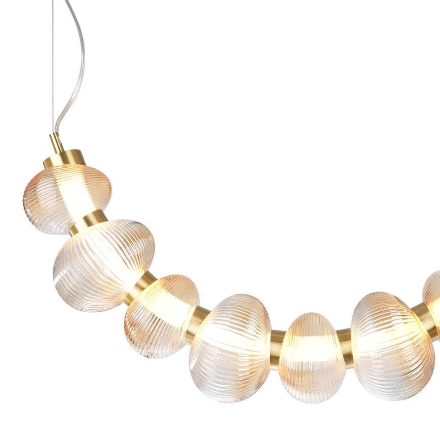 Candeeiro suspenso LED BOLLA LED/36W/230V dourado/fumado