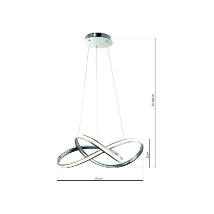 Candeeiro suspenso LED CAPPIO LED/36W/230V cromado brilhante