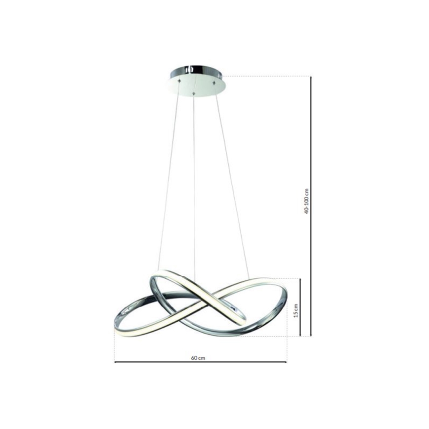 Candeeiro suspenso LED CAPPIO LED/36W/230V cromado brilhante