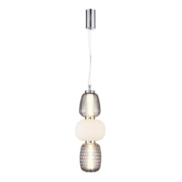 Candeeiro suspenso LED CARO LED/28W/230V cromado brilhante