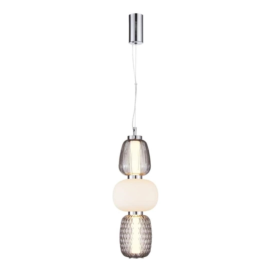 Candeeiro suspenso LED CARO LED/28W/230V cromado brilhante