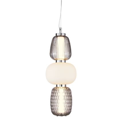 Candeeiro suspenso LED CARO LED/28W/230V cromado brilhante