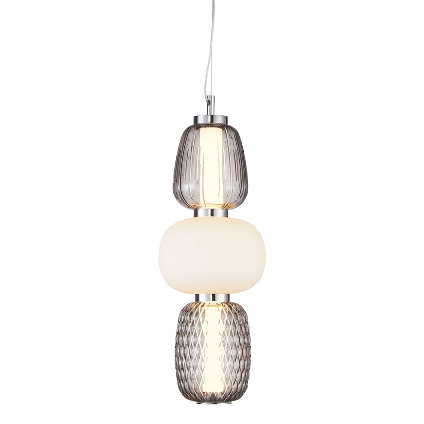 Candeeiro suspenso LED CARO LED/28W/230V cromado brilhante