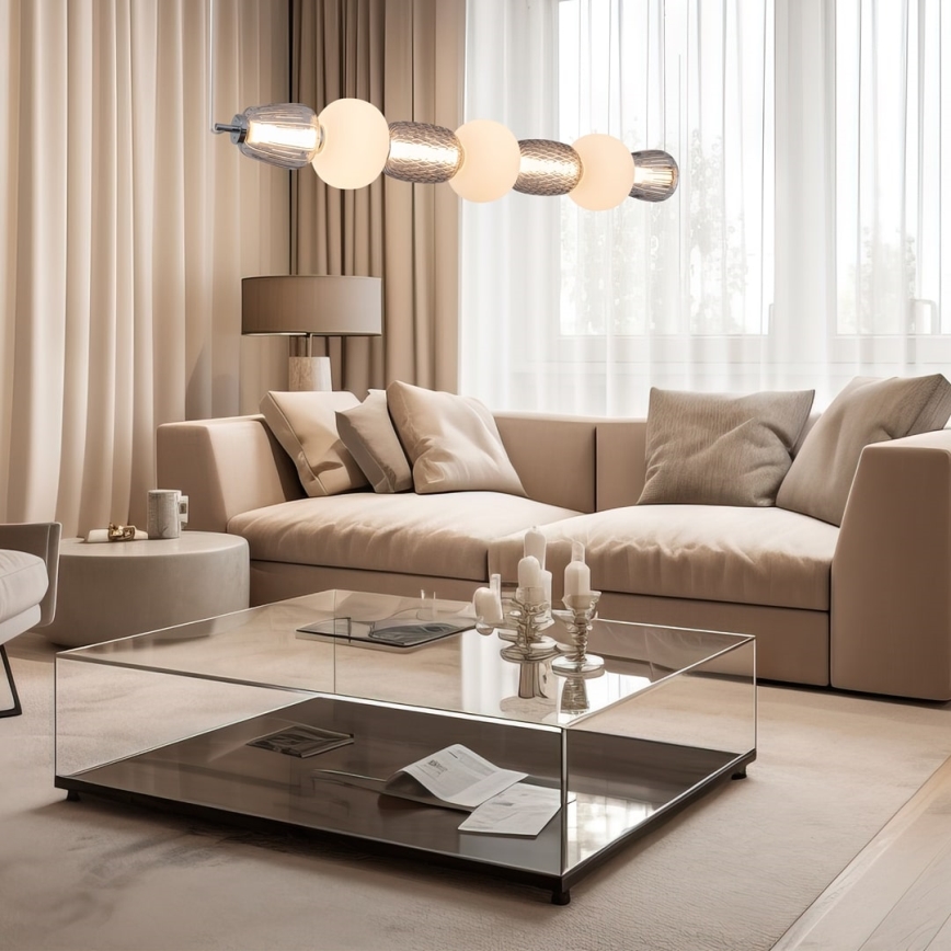 Candeeiro suspenso LED CARO LED/42W/230V cromado brilhante