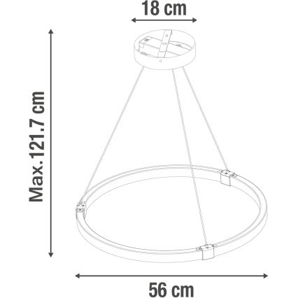 Candeeiro suspenso LED com regulação CASSINI LED/33W/230V 2700-6500K + comando