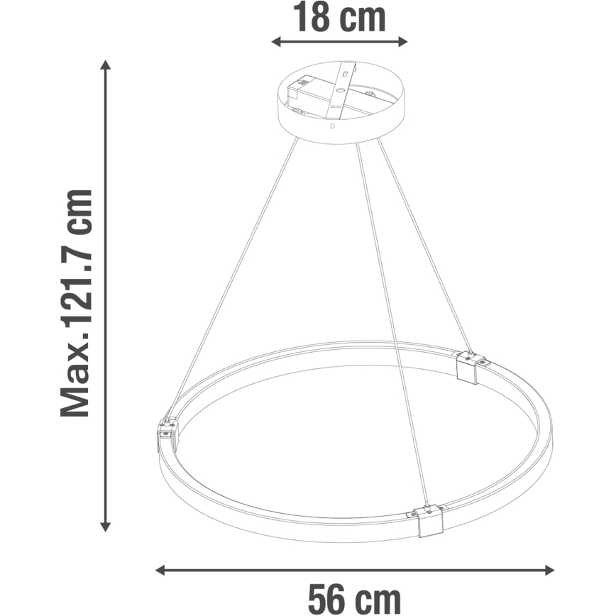 Candeeiro suspenso LED com regulação CASSINI LED/33W/230V 2700-6500K + comando
