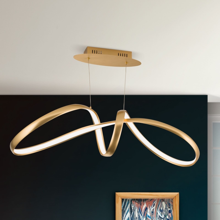 Candeeiro suspenso LED com regulação CIRCUS LED/36W/230V dourado