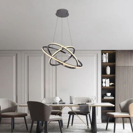 Candeeiro suspenso LED com regulação LED/105W/230V 3000-6500K diâmetro 60 cm + comando