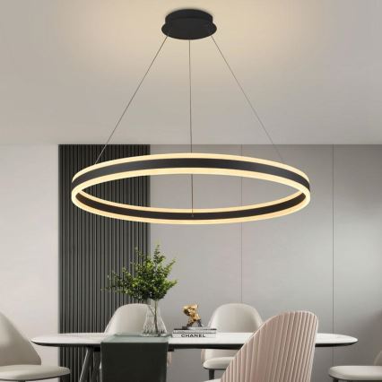 Candeeiro suspenso LED com regulação LED/110W/230V 3000-6500K diâmetro 80 cm + comando