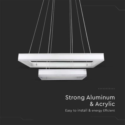 Candeeiro suspenso LED com regulação LED/113W/230V 3000K branco