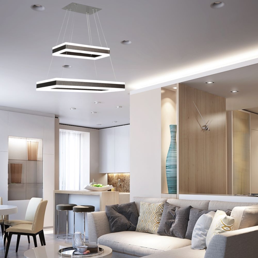 Candeeiro suspenso LED com regulação LED/113W/230V 3000K castanho