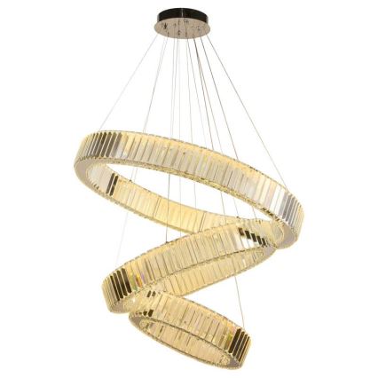 Lustre de cristal regulável num fio LED/115W/230V 3000-6500K cromado brilhante + comando