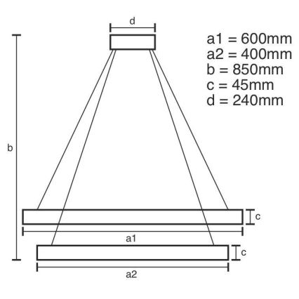 Candeeiro suspenso LED com regulação LED/120W/230V 3000-6500K diâmetro 60 cm + comando